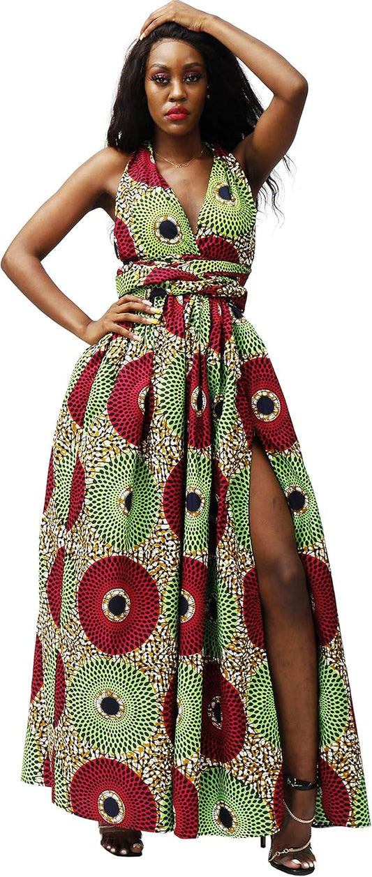 Women African Print Maxi Dress Dashiki Long Dress